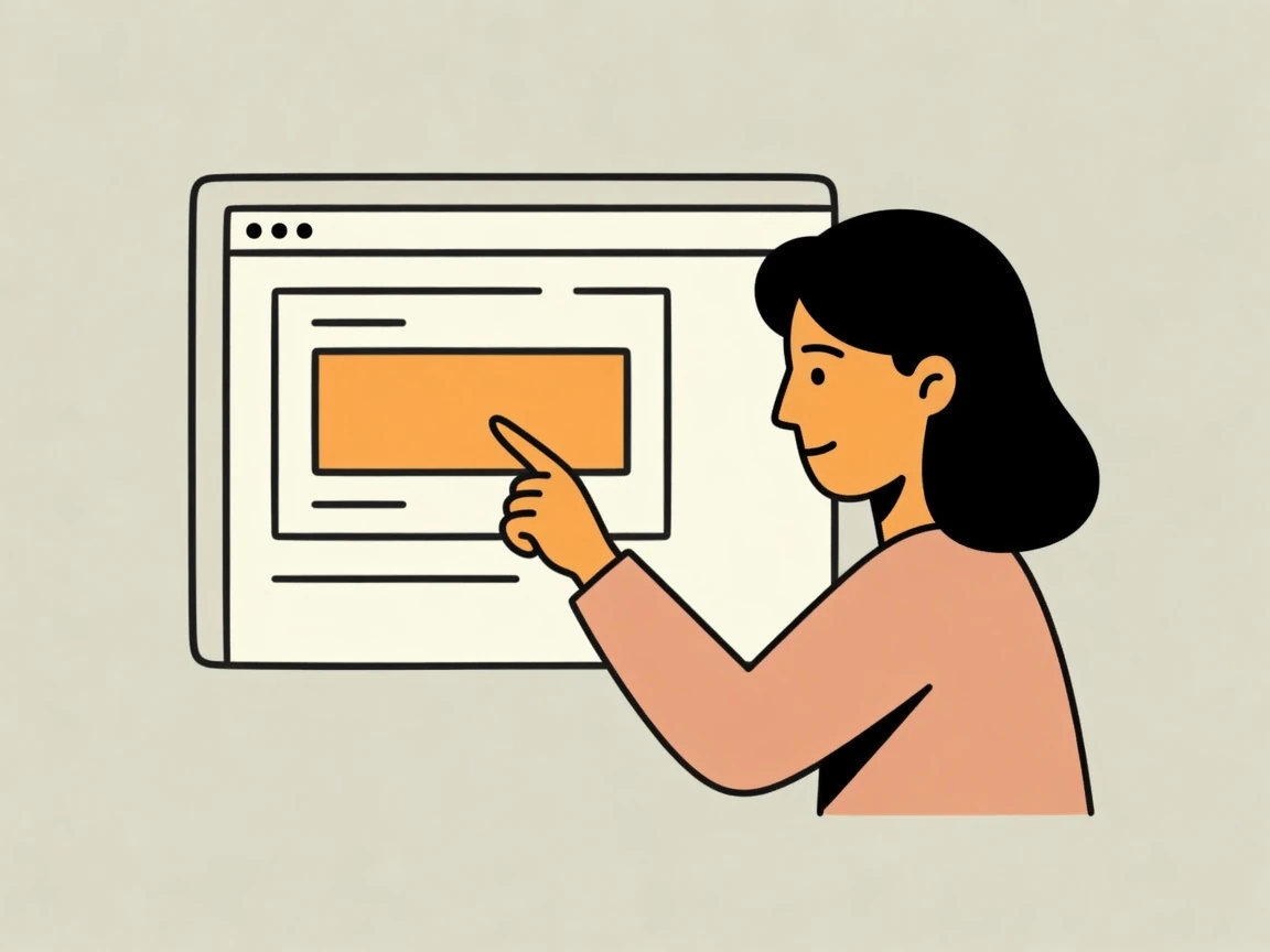 A woman pointing toward a particular element on a screen.